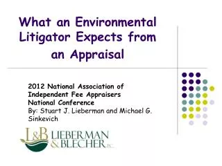 What an Environmental Litigator Expects from an Appraisal