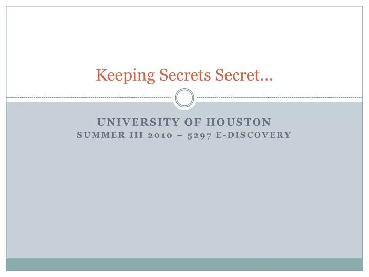 keeping secrets secret