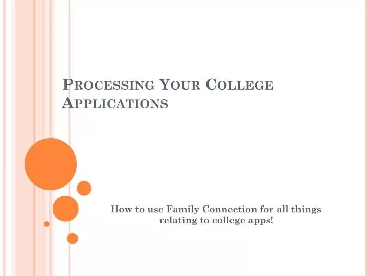 processing your college applications