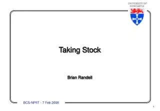 Taking Stock Brian Randell