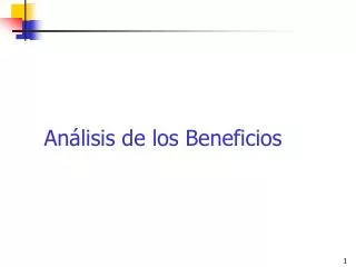 an lisis de los beneficios