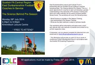 Scottish FA Central Region East Dunbartonshire Football Coaches In-Service