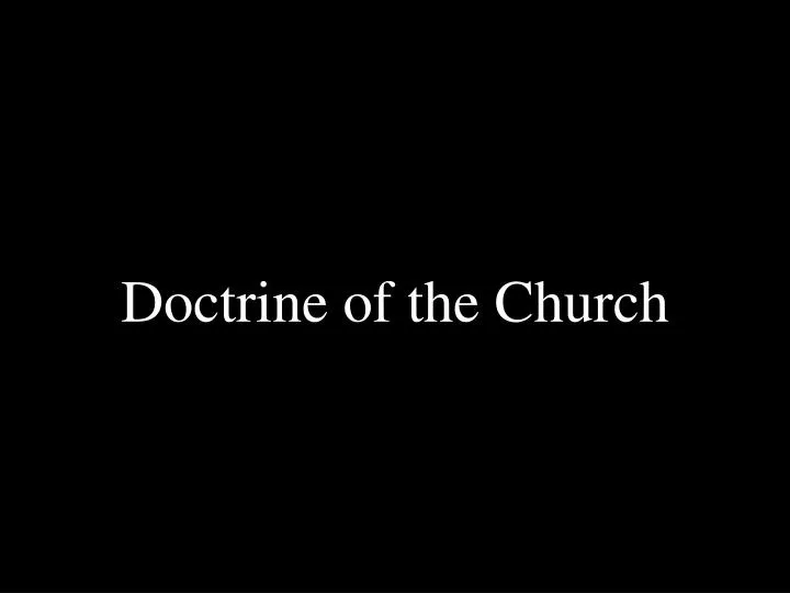 doctrine of the church