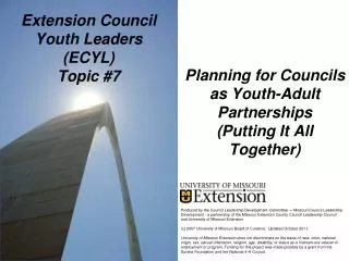 Extension Council Youth Leaders (ECYL) Topic #7