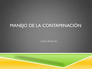 manejo de la contaminaci n