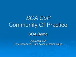 SOA CoP Community Of Practice