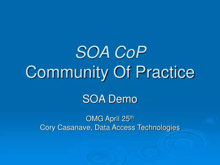 soa cop community of practice