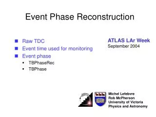 Event Phase Reconstruction