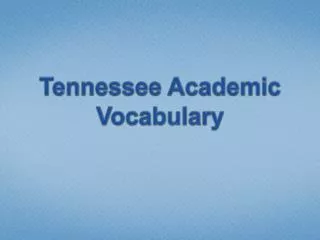 Tennessee Academic Vocabulary