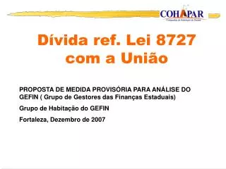 d vida ref lei 8727 com a uni o