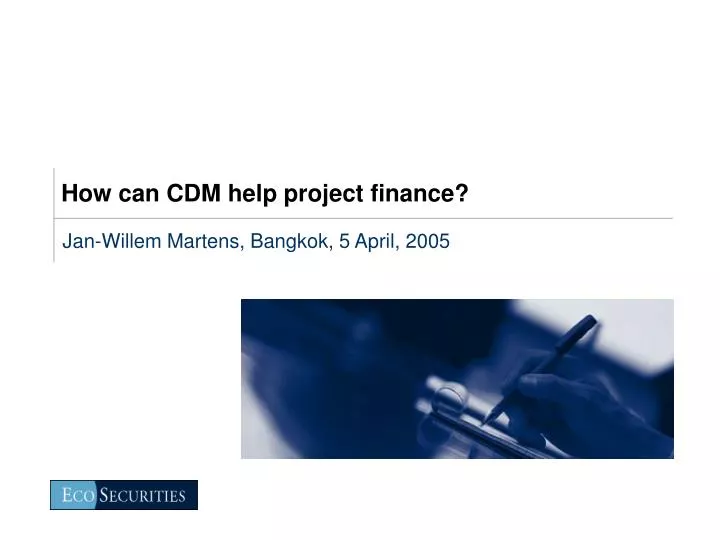 how can cdm help project finance