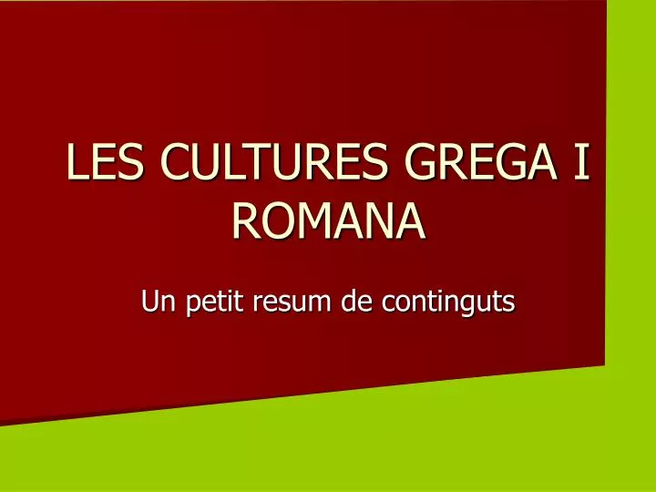 les cultures grega i romana