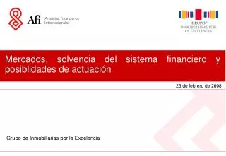 mercados solvencia del sistema financiero y posiblidades de actuaci n