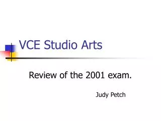 VCE Studio Arts