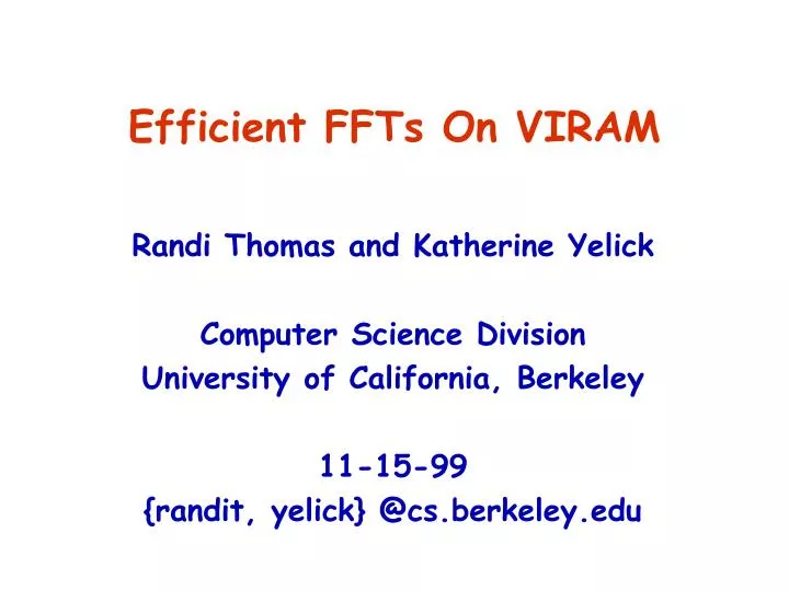 efficient ffts on viram