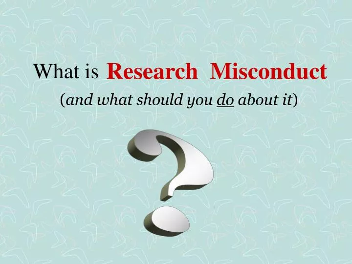 research misconduct