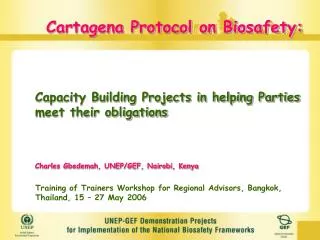 Cartagena Protocol on Biosafety: