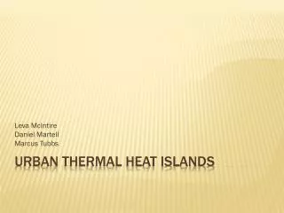 Urban Thermal Heat Islands