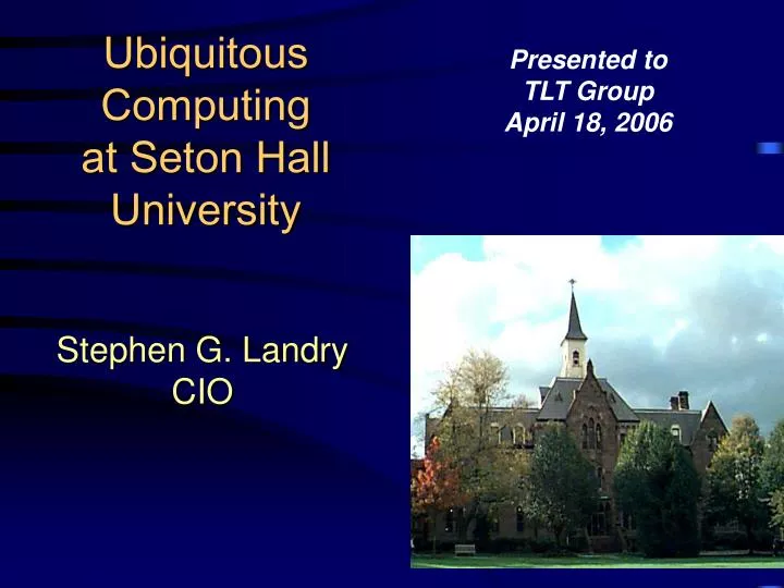 ubiquitous computing at seton hall university