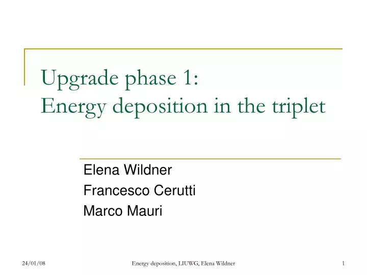 upgrade phase 1 energy deposition in the triplet