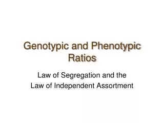 Genotypic and Phenotypic Ratios