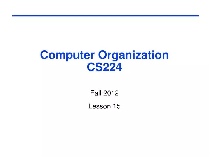 computer organization cs224