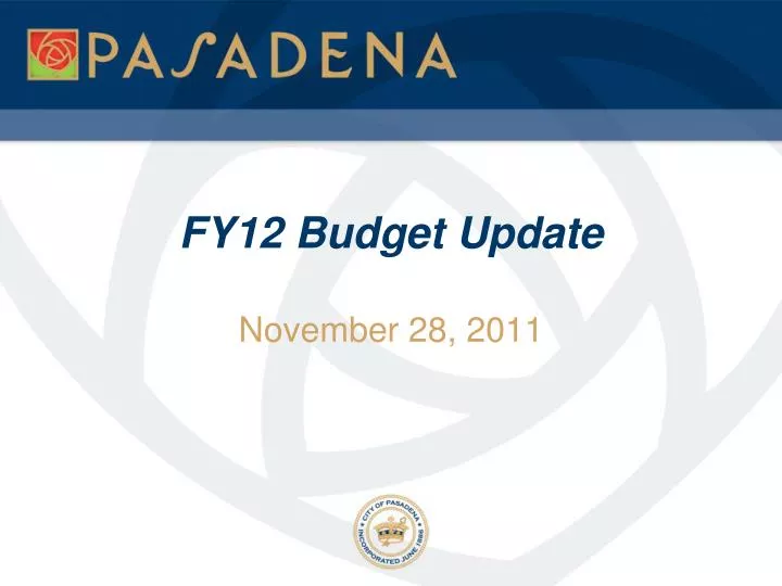 fy12 budget update