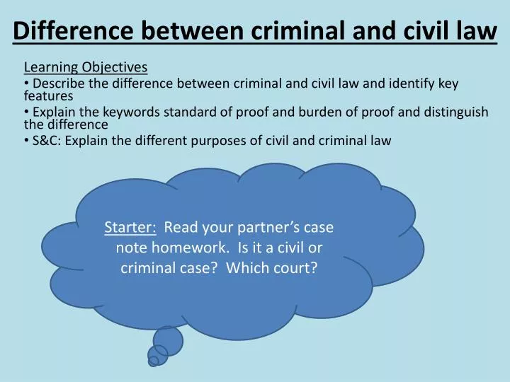 difference between criminal and civil law