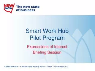 Smart Work Hub Pilot Program