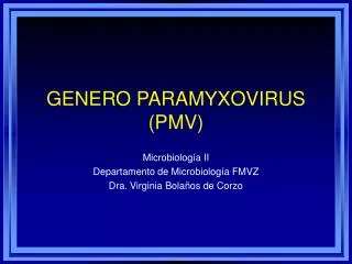 genero paramyxovirus pmv