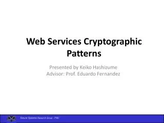 Web Services Cryptographic Patterns