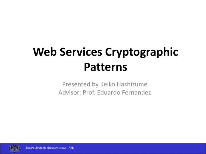 web services cryptographic patterns