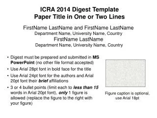 ICRA 2014 Digest Template Paper Title in One or Two Lines