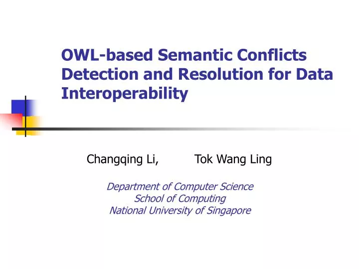owl based semantic conflicts detection and resolution for data interoperability