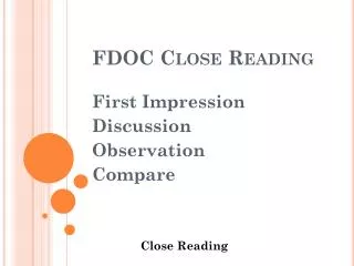 FDOC Close Reading