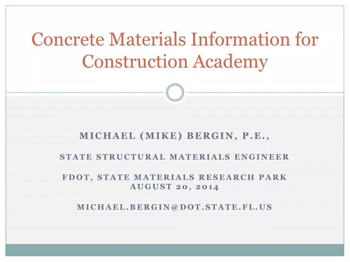 concrete materials information for construction academy