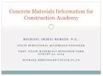Concrete Materials Information for Construction Academy - slide 1
