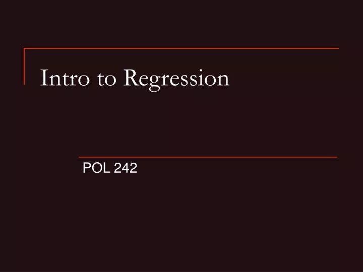intro to regression