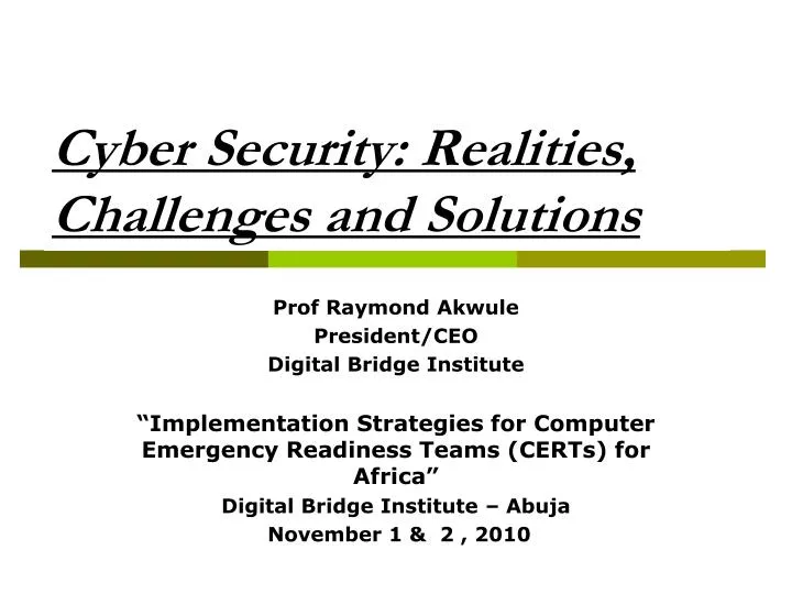 cyber security realities challenges and solutions