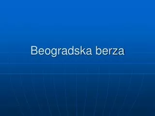 beogradska berza