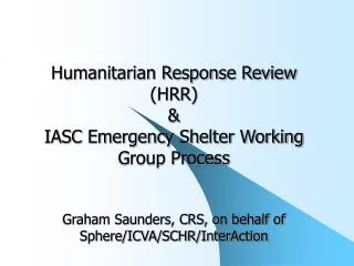 Humanitarian Response Review (HRR)