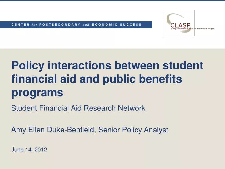 policy interactions between student financial aid and public benefits programs