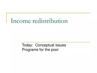 income redistribution