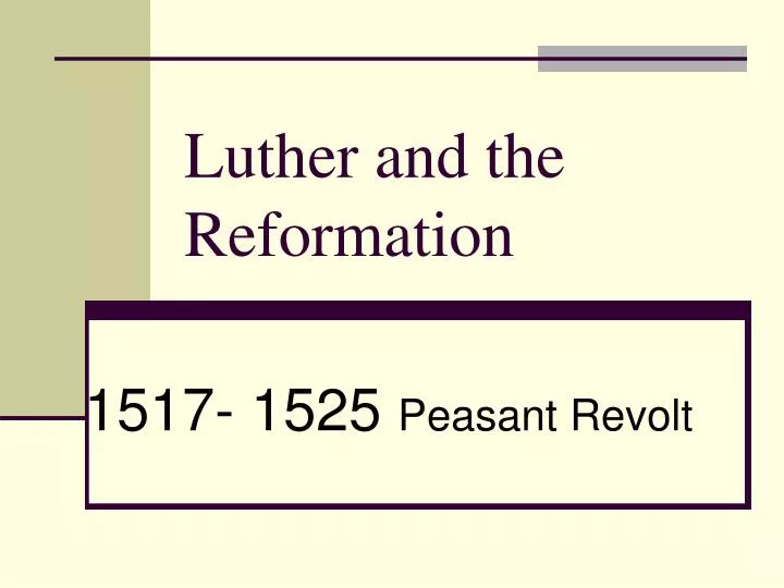 luther and the reformation