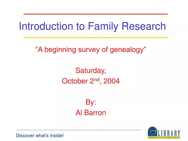 introduction to family research