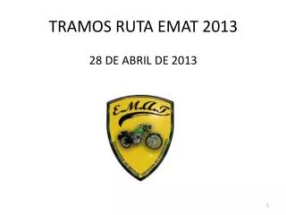 tramos ruta emat 2013