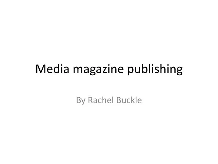 media magazine publishing