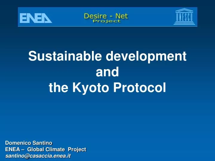 sustainable development and the kyoto protocol