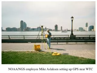 NOAA/NGS employee Mike Aslaksen setting up GPS near WTC