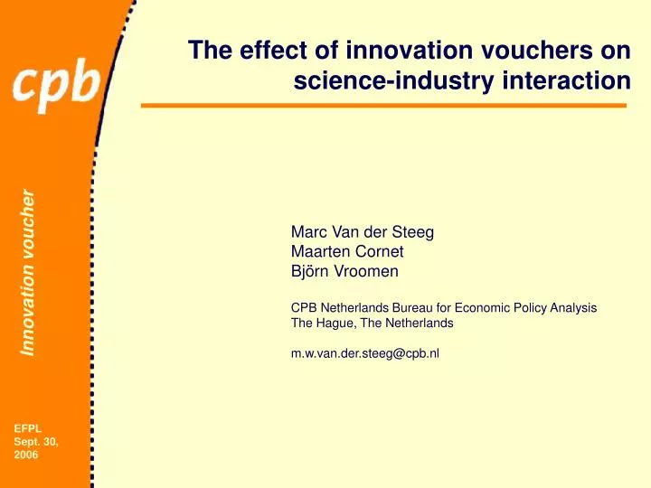 the effect of innovation vouchers on science industry interaction